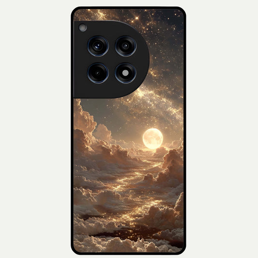  Golden Sky Dream Glass Case For OnePlus 12R back cover – full design glossy printed glass finish