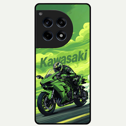  Greenery Sky Glass Case For OnePlus 12R back cover – full design glossy printed glass finish