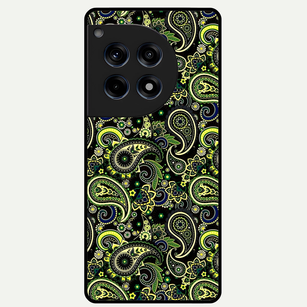  Green Lemon Glass Case For OnePlus 12R back cover – full design glossy printed glass finish