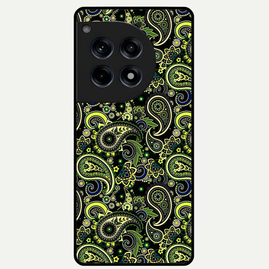  Green Lemon Glass Case For OnePlus 12R back cover – full design glossy printed glass finish