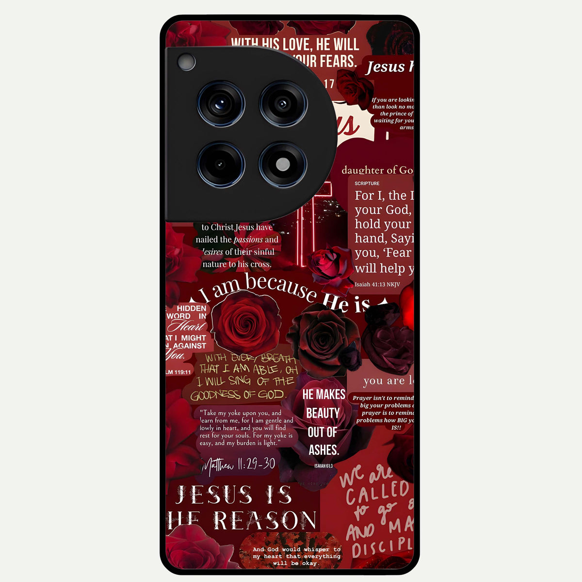  Jesus Love Heals Glass Case For OnePlus 12R back cover – full design glossy printed glass finish