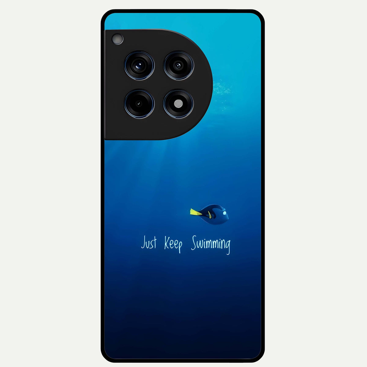  Just Keep Swimming Glass Case For OnePlus 12R back cover – full design glossy printed glass finish