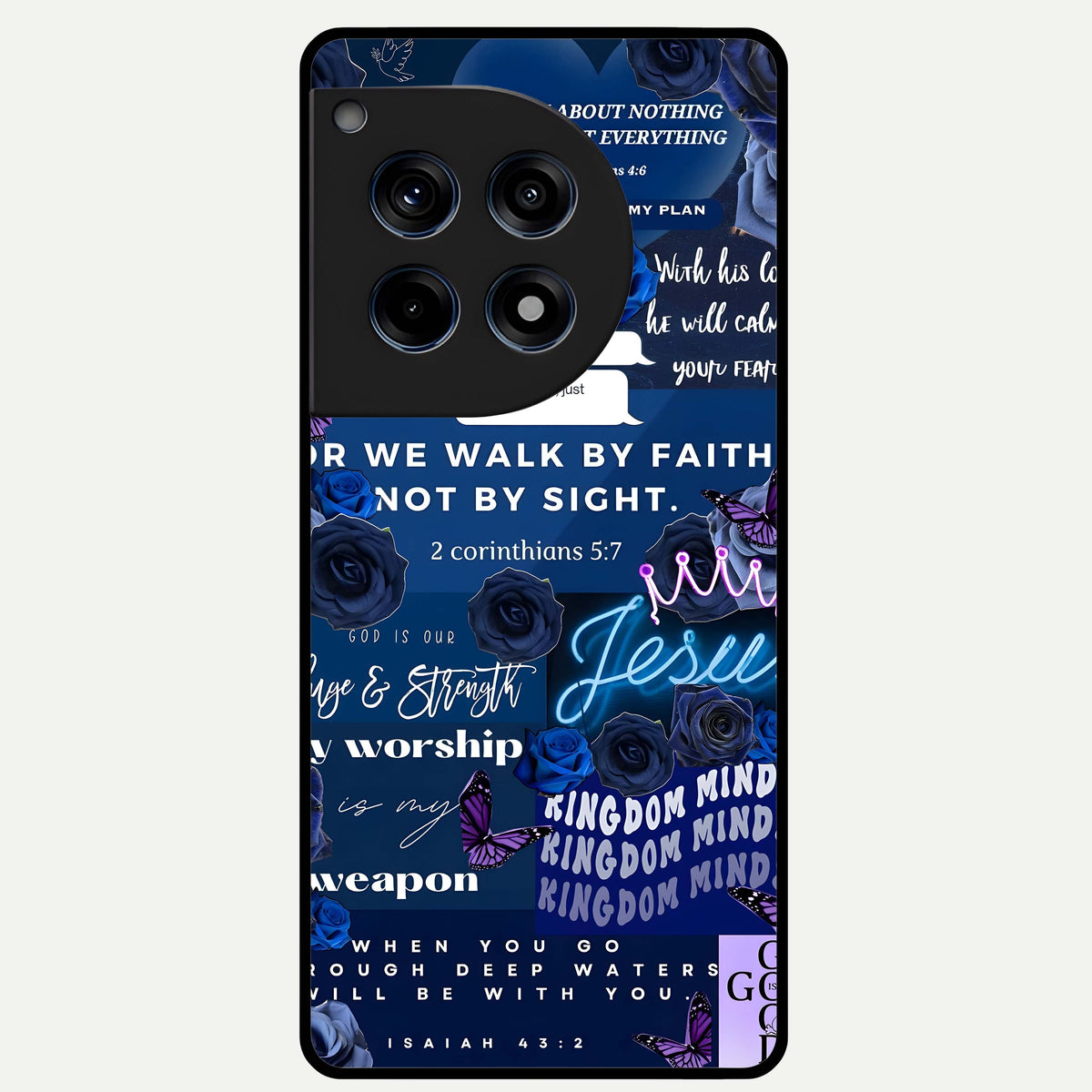  Kingdom Faith Glow Glass Case For OnePlus 12R back cover – full design glossy printed glass finish