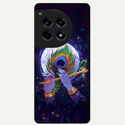  Krishna Hands Art Glass Case For OnePlus 12R back cover – full design glossy printed glass finish