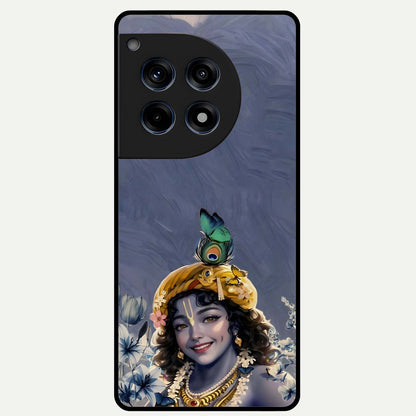  Lord Krishna Glass Case For OnePlus 12R back cover – full design glossy printed glass finish