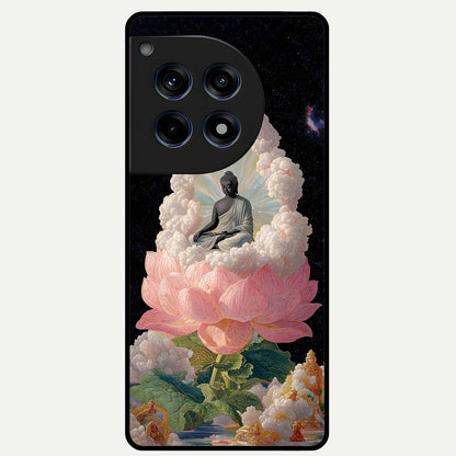  Lotus Divine Peace Glass Case For OnePlus 12R back cover – full design glossy printed glass finish
