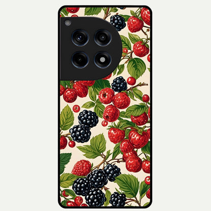  Mixed Berry Collage Glass Case For OnePlus 12R back cover – full design glossy printed glass finish