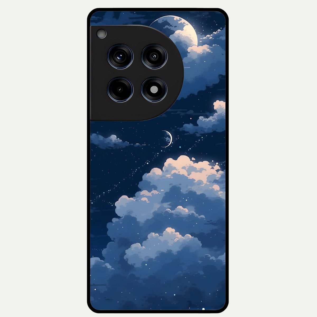  Moon Dream Haze Glass Case For OnePlus 12R back cover – full design glossy printed glass finish