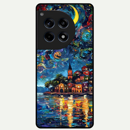  Moonlight Harbor Glow Glass Case For OnePlus 12R back cover – full design glossy printed glass finish