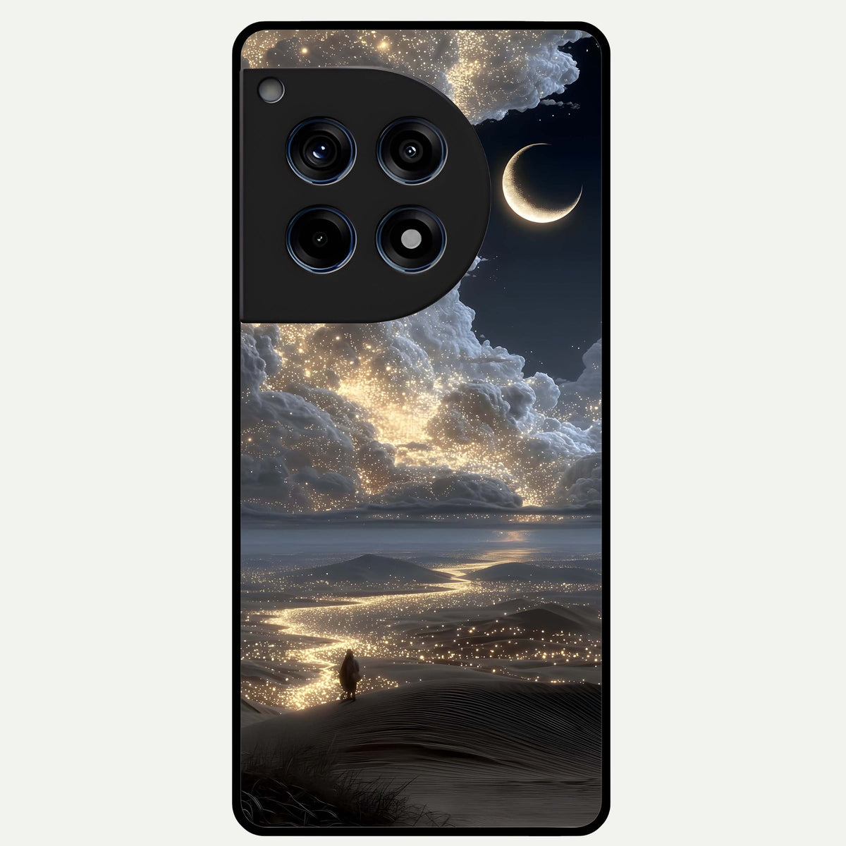  Moonlight Spark Path Glass Case For OnePlus 12R back cover – full design glossy printed glass finish