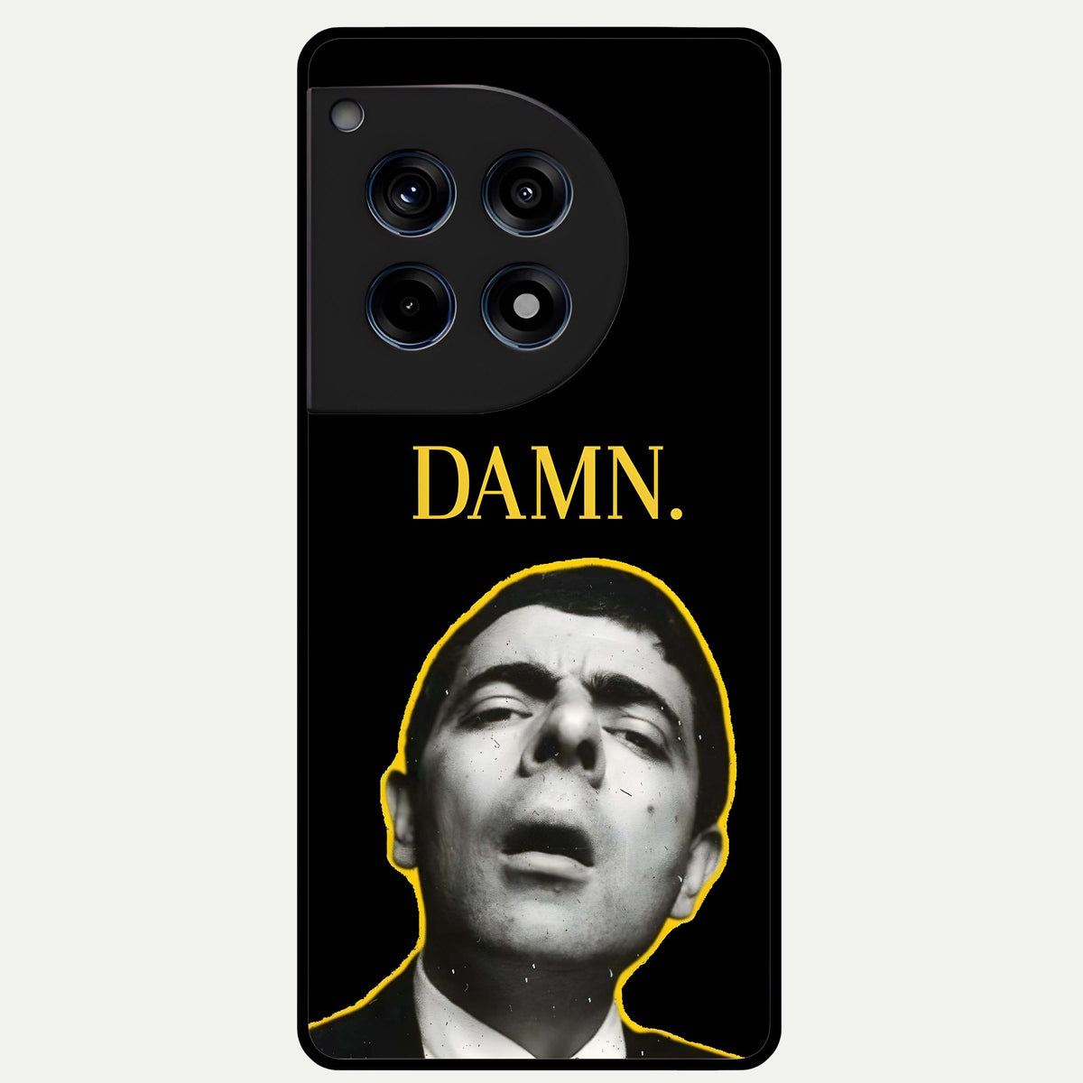  Mr Bean Damn Glass Case For OnePlus 12R back cover – full design glossy printed glass finish
