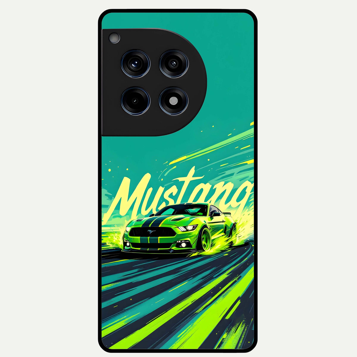  Mustang Bang Glass Case For OnePlus 12R back cover – full design glossy printed glass finish