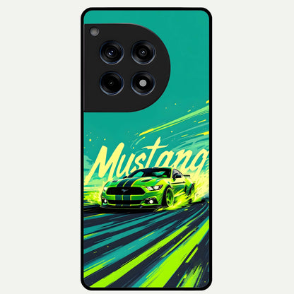  Mustang Bang Glass Case For OnePlus 12R back cover – full design glossy printed glass finish