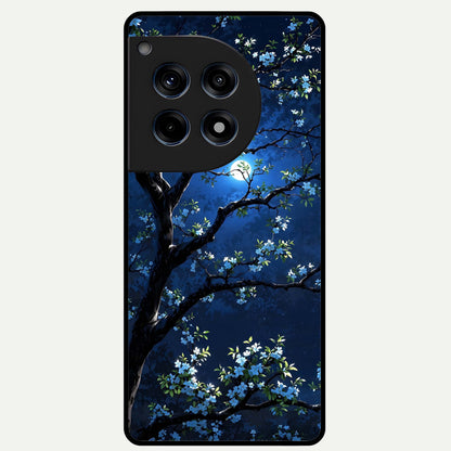  Mystic Floral Night Glass Case For OnePlus 12R back cover – full design glossy printed glass finish