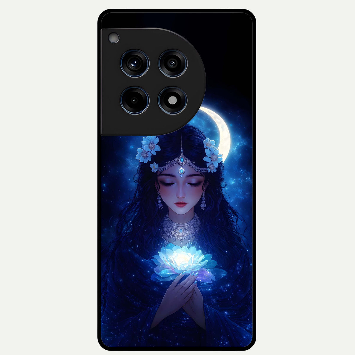  Mystic Moon Queen Glass Case For OnePlus 12R back cover – full design glossy printed glass finish