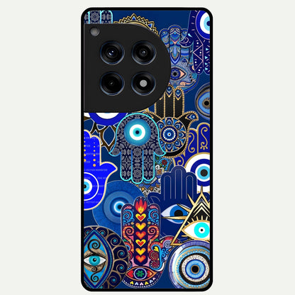  Mystic Palm Guard Glass Case For OnePlus 12R back cover – full design glossy printed glass finish