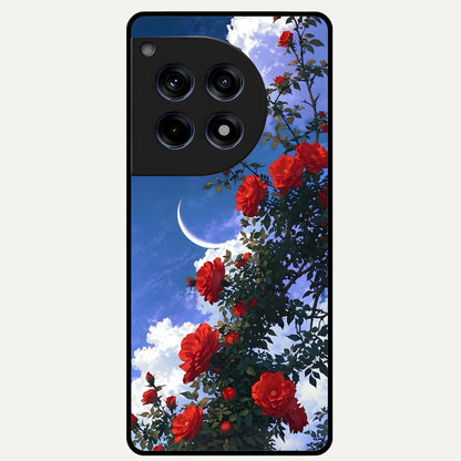  Rose Drift Flowers Glass Case For OnePlus 12R back cover – full design glossy printed glass finish
