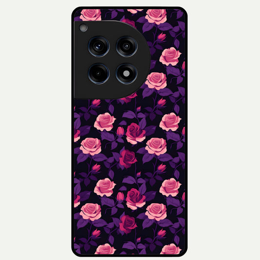 Rose Garden Twilight Glass Case For OnePlus 12R back cover – full design glossy printed glass finish