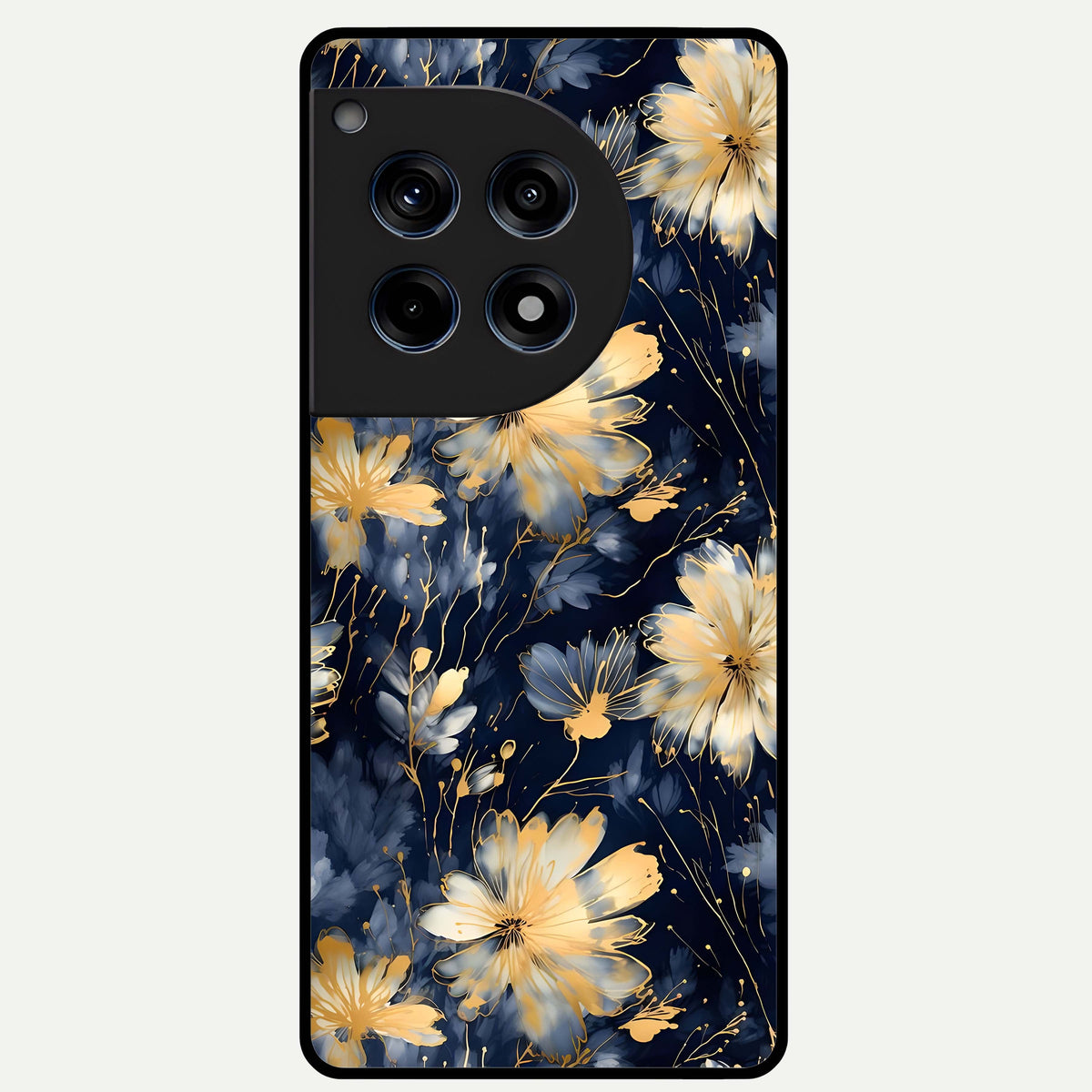  Royal Petal Dream Glass Case For OnePlus 12R back cover – full design glossy printed glass finish