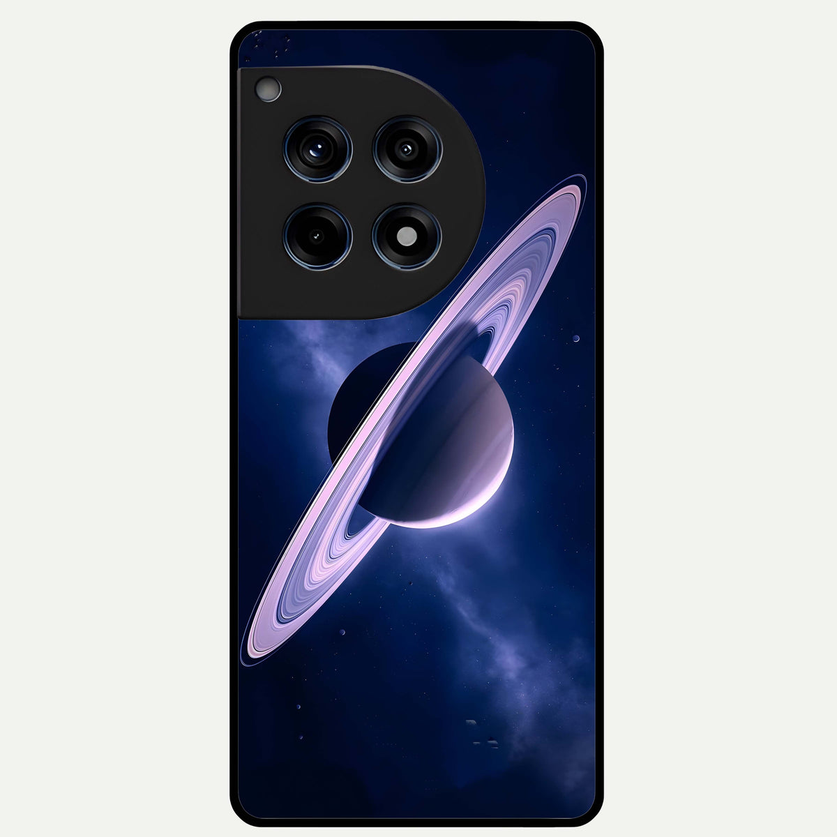  Saturn Ring Mystique Glass Case For OnePlus 12R back cover – full design glossy printed glass finish