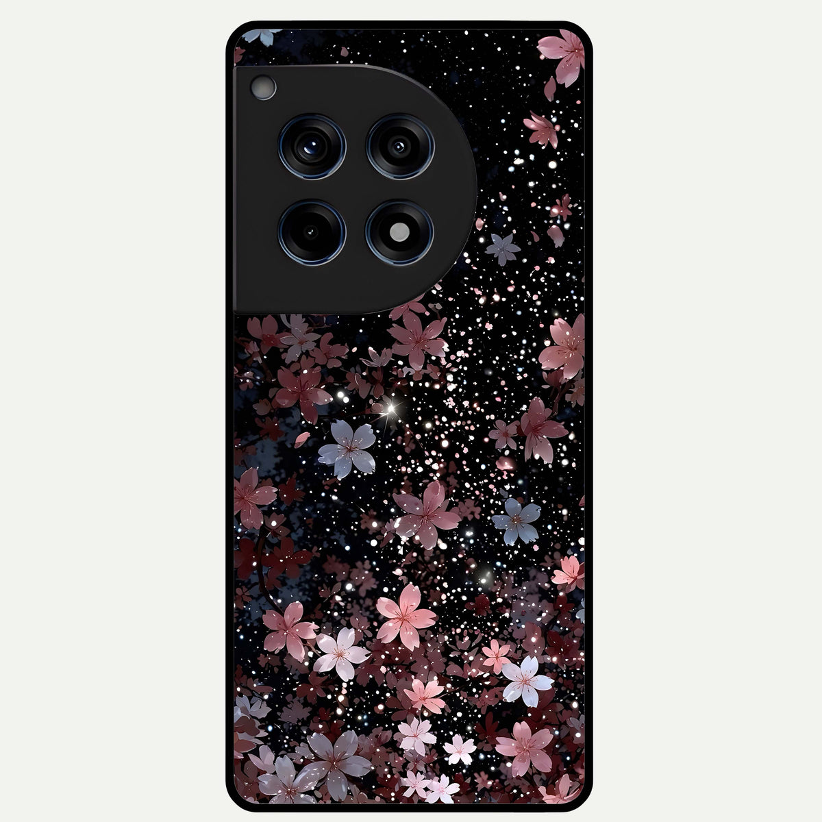  Starlit Flower Dreams Glass Case For OnePlus 12R back cover – full design glossy printed glass finish