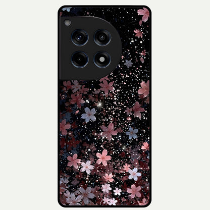  Starlit Flower Dreams Glass Case For OnePlus 12R back cover – full design glossy printed glass finish