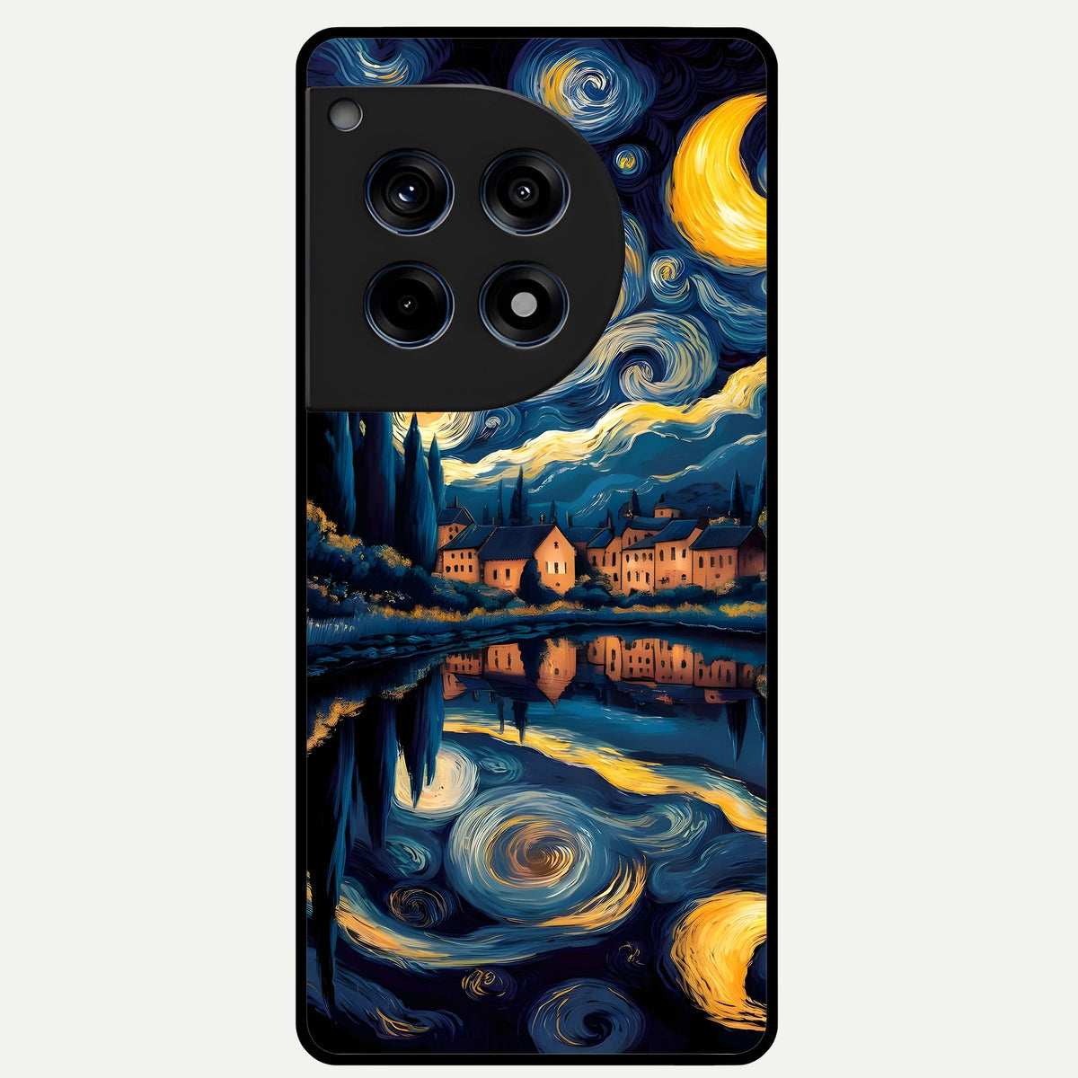  Starry Sky Serenity Glass Case For OnePlus 12R back cover – full design glossy printed glass finish