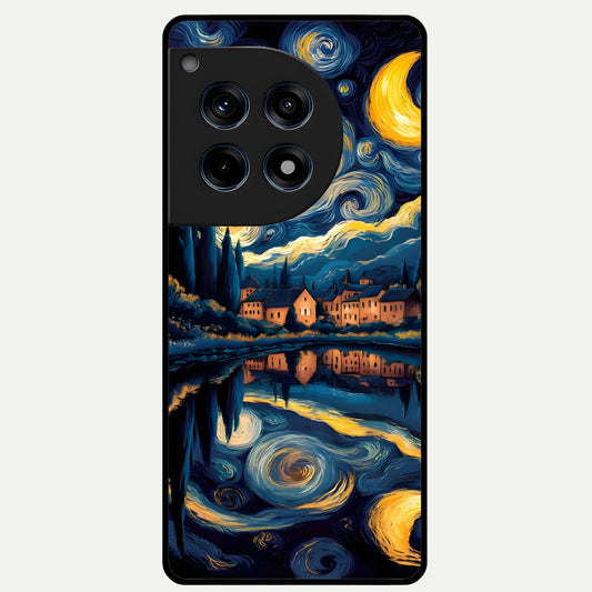  Starry Sky Serenity Glass Case For OnePlus 12R back cover – full design glossy printed glass finish