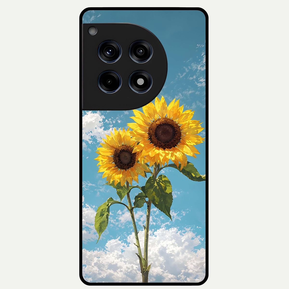  Sunlit Daisy Glow Glass Case For OnePlus 12R back cover – full design glossy printed glass finish