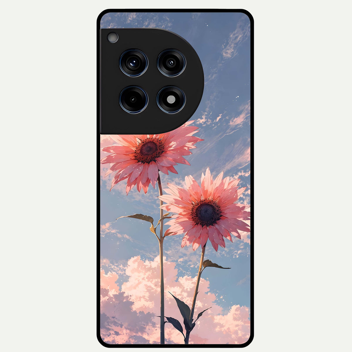  Sun Moon Balance Glass Case For OnePlus 12R back cover – full design glossy printed glass finish