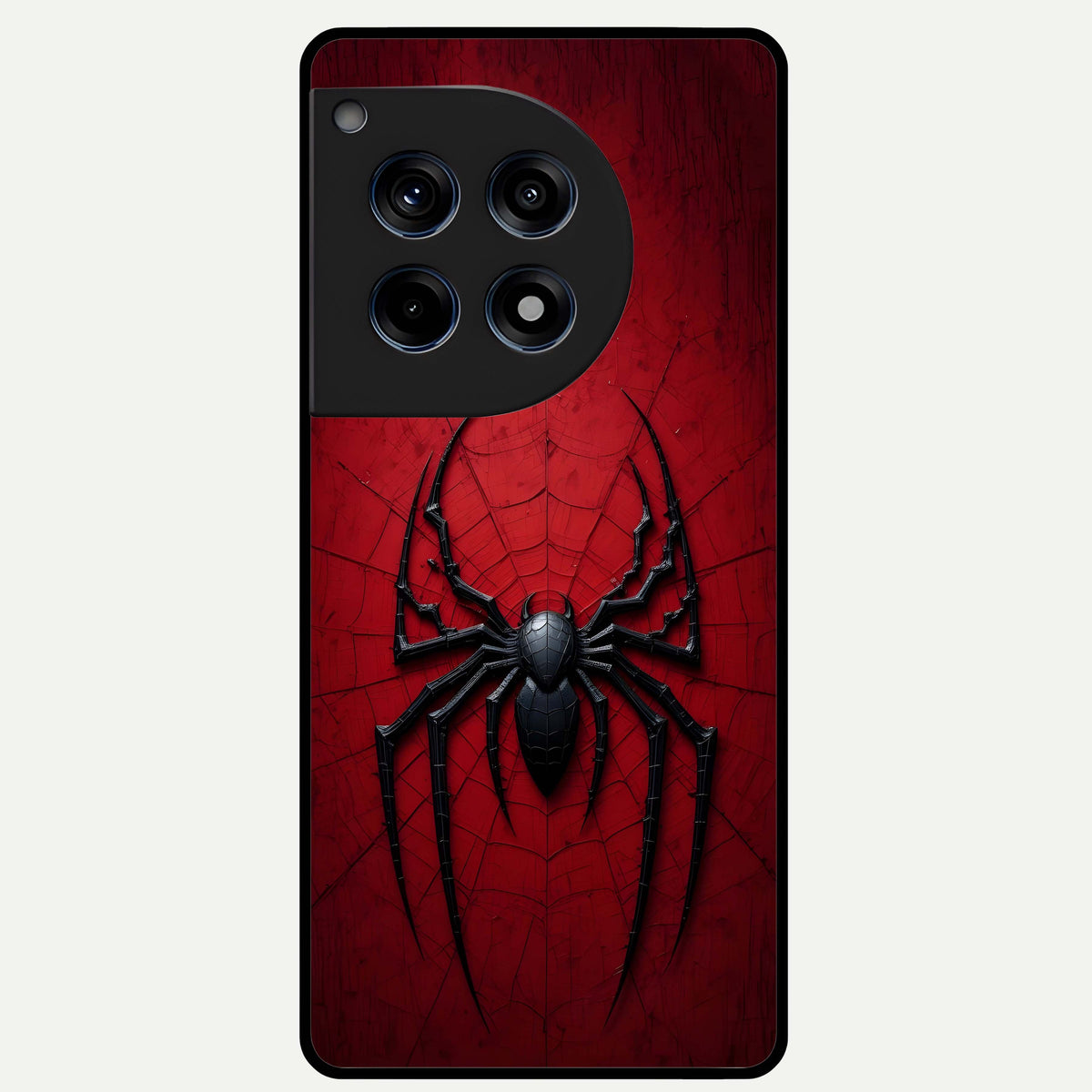  Superhero Web Emblem Glass Case For OnePlus 12R back cover – full design glossy printed glass finish
