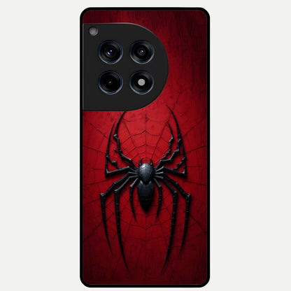  Superhero Web Emblem Glass Case For OnePlus 12R back cover – full design glossy printed glass finish