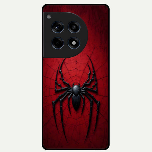  Superhero Web Emblem Glass Case For OnePlus 12R back cover – full design glossy printed glass finish