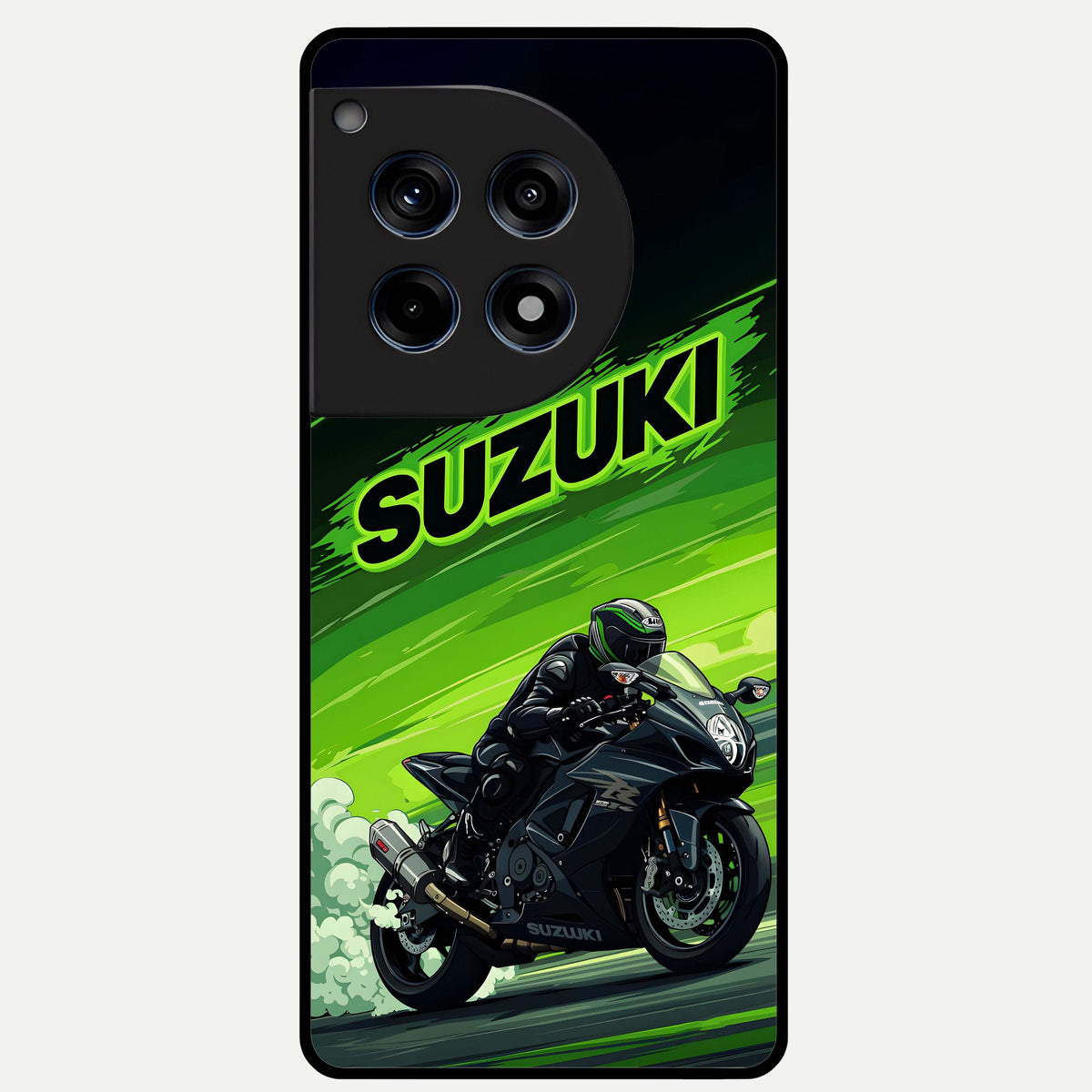  Suzuki Speed Beast Glass Case For OnePlus 12R back cover – full design glossy printed glass finish