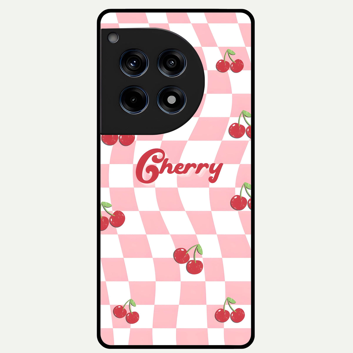  Sweet Cherry Vibes Glass Case For OnePlus 12R back cover – full design glossy printed glass finish