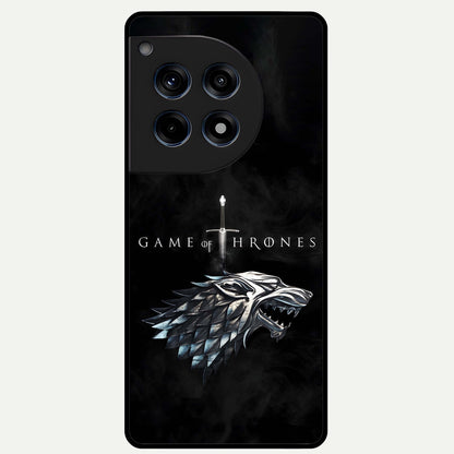  Throne Wolf Legacy Glass Case For OnePlus 12R back cover – full design glossy printed glass finish