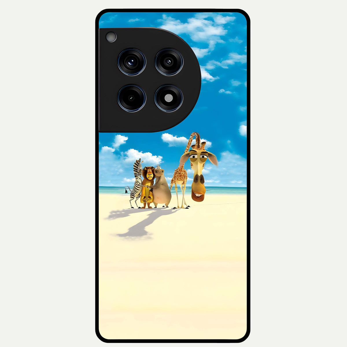  Tropical Fun Squad Glass Case For OnePlus 12R back cover – full design glossy printed glass finish
