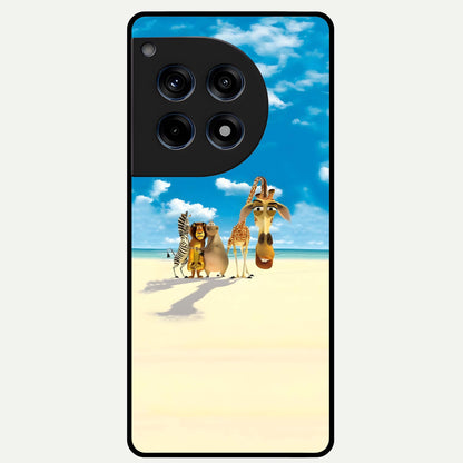  Tropical Fun Squad Glass Case For OnePlus 12R back cover – full design glossy printed glass finish