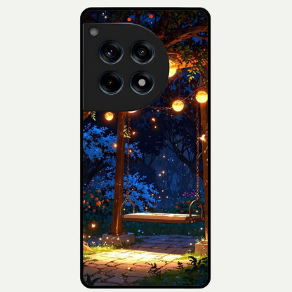  Twilight Garden Swing Glass Case For OnePlus 12R back cover – full design glossy printed glass finish