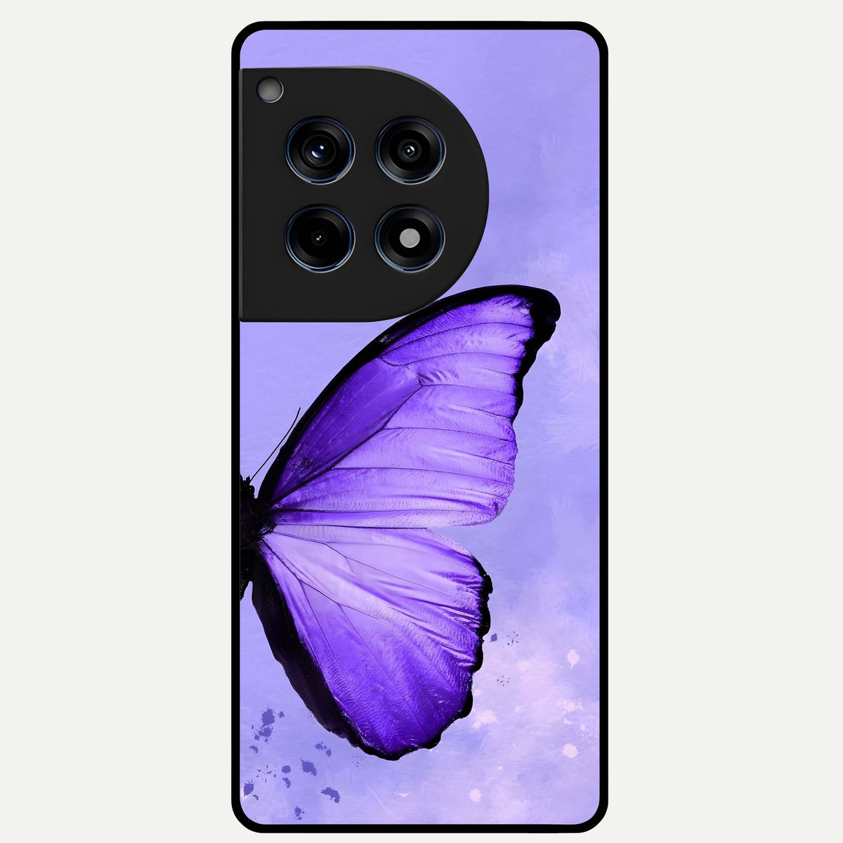  Violet Dream Wing Glass Case For OnePlus 12R back cover – full design glossy printed glass finish