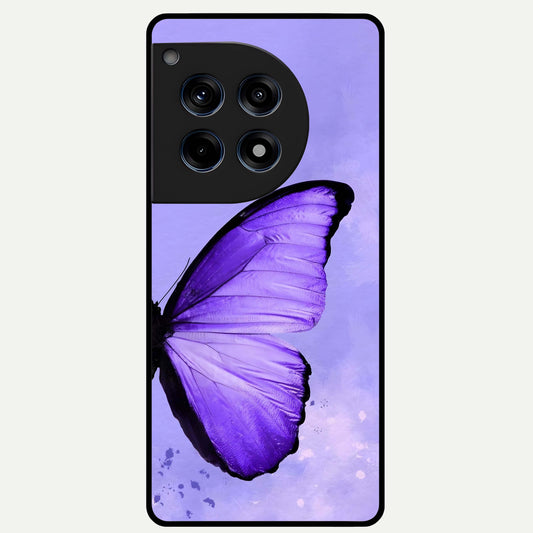  Violet Dream Wing Glass Case For OnePlus 12R back cover – full design glossy printed glass finish