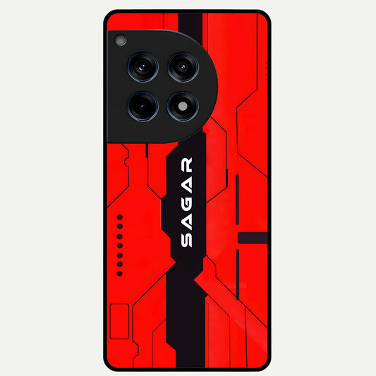  Voltage Rise CYBERPUNK Custom Name Glass Case For OnePlus 12R back cover – personalized glossy printed glass finish