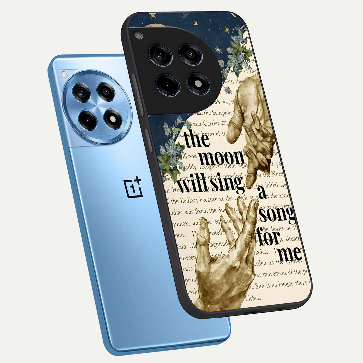  Aesthetic Divine phone case For OnePlus 12R showing premium glass back cover with detailed artwork