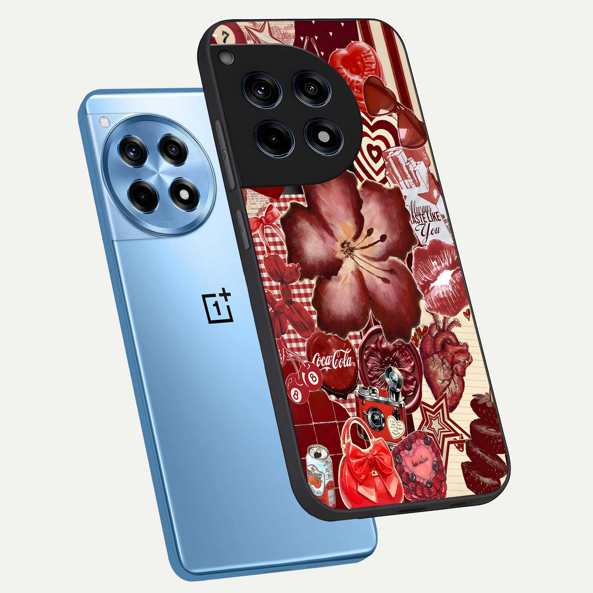  Aesthetic Little Freak phone case For OnePlus 12R showing premium glass back cover with detailed artwork