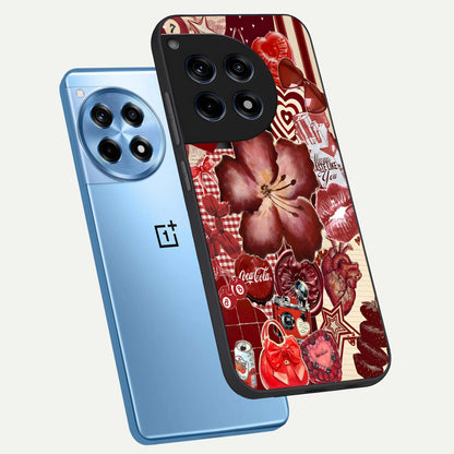  Aesthetic Little Freak phone case For OnePlus 12R showing premium glass back cover with detailed artwork