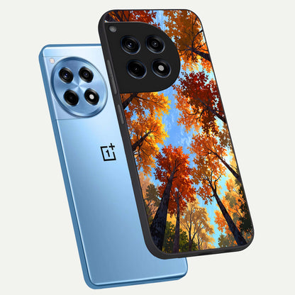  Autumn Sky Rise phone case For OnePlus 12R showing premium glass back cover with detailed artwork