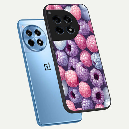  Berry Candy Pop phone case For OnePlus 12R showing premium glass back cover with detailed artwork