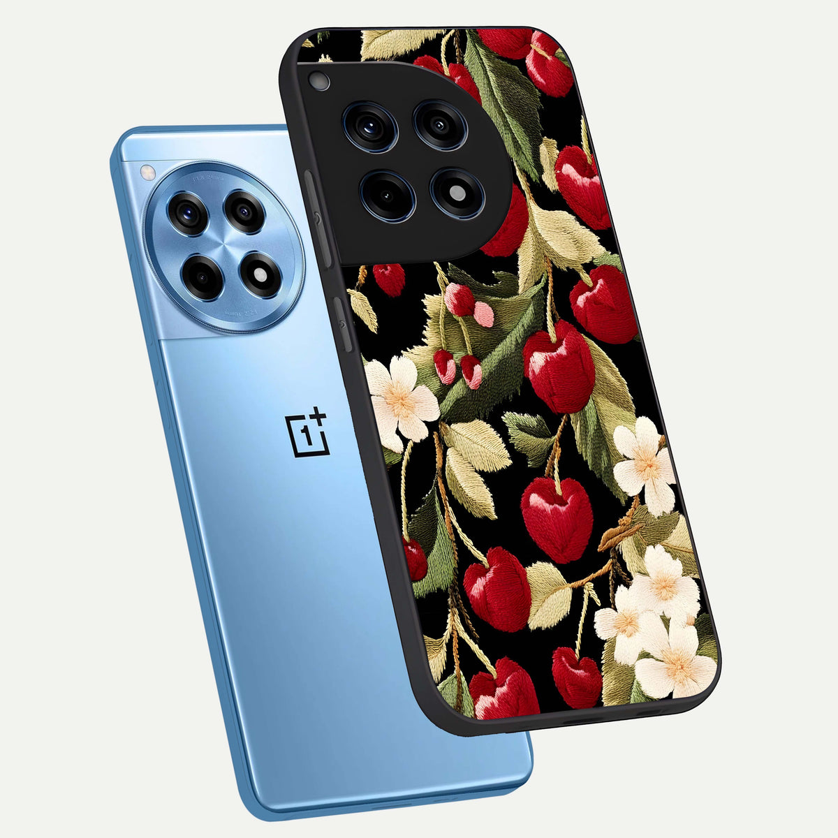  Blooming Spendor Bird phone case For OnePlus 12R showing premium glass back cover with detailed artwork