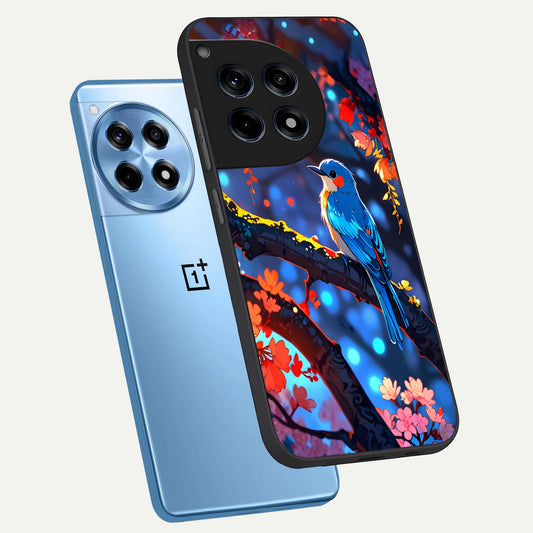  Blooming Water Drift phone case For OnePlus 12R showing premium glass back cover with detailed artwork
