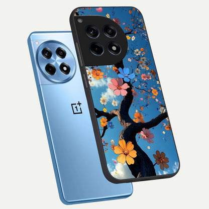  Blossom Dream Sky phone case For OnePlus 12R showing premium glass back cover with detailed artwork